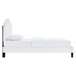 Maklaine Modern Performance Velvet Full Platform Bed in White
