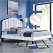 Maklaine Modern Performance Velvet Full Platform Bed in White