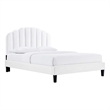 Maklaine Modern Performance Velvet Full Platform Bed in White