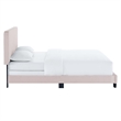Maklaine Channel Tufted Performance Velvet Queen Bed in Pink