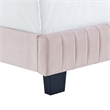 Maklaine Channel Tufted Performance Velvet Queen Bed in Pink
