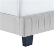 Maklaine Channel Tufted Performance Velvet Full Bed in Light Gray