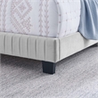 Maklaine Channel Tufted Performance Velvet Full Bed in Light Gray