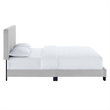 Maklaine Channel Tufted Performance Velvet Queen Platform Bed in Light Gray