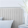 Maklaine Channel Tufted Performance Velvet Queen Platform Bed in Light Gray
