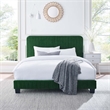 Maklaine Channel Tufted Performance Velvet Full Platform Bed in Emerald