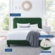 Maklaine Channel Tufted Performance Velvet Full Platform Bed in Emerald