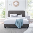 Maklaine Channel Tufted Performance Velvet Full Platform Bed in Gray