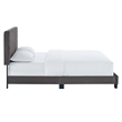 Maklaine Channel Tufted Performance Velvet Full Platform Bed in Gray