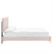 Maklaine Modern Performance Velvet Queen Platform Bed - Pink