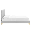 Maklaine Modern Performance Velvet Full Platform Bed - Light Gray