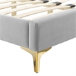 Maklaine Modern Performance Velvet Full Platform Bed - Light Gray