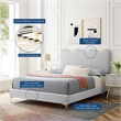 Maklaine Modern Performance Velvet Full Platform Bed - Light Gray