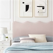 Maklaine Contemporary Performance Velvet Full Platform Bed - Pink