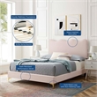 Maklaine Contemporary Performance Velvet Full Platform Bed - Pink