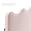 Maklaine Contemporary Performance Velvet Full Platform Bed - Pink