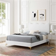 Maklaine Modern Performance Velvet Full Platform Bed - White