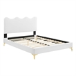 Maklaine Modern Performance Velvet Full Platform Bed - White