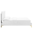 Maklaine Modern Performance Velvet Full Platform Bed - White