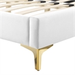 Maklaine Modern Performance Velvet Full Platform Bed - White