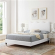 Maklaine Modern Performance Velvet Full Platform Bed in White
