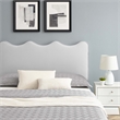 Maklaine Modern Performance Velvet Full Platform Bed in Light Gray
