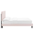 Maklaine Modern Performance Velvet Full Platform Bed in Pink