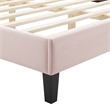 Maklaine Modern Performance Velvet Full Platform Bed in Pink