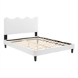 Maklaine Modern Performance Velvet Full Platform Bed in White
