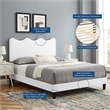 Maklaine Modern Performance Velvet Full Platform Bed in White