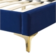 Maklaine Channel Tufted Performance Velvet Full Platform Bed - Navy