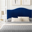 Maklaine Channel Tufted Performance Velvet Full Platform Bed - Navy