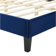 Maklaine Channel Tufted Performance Velvet Full Platform Bed in Navy
