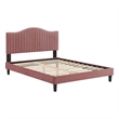 Maklaine Channel Tufted Performance Velvet Queen Platform Bed - Dusty Rose