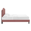 Maklaine Channel Tufted Performance Velvet Queen Platform Bed - Dusty Rose