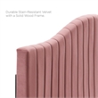 Maklaine Channel Tufted Performance Velvet Queen Platform Bed - Dusty Rose