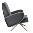 Maklaine Contemporary Performance Velvet Swivel Chair in Gray