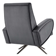 Maklaine Contemporary Performance Velvet Swivel Chair in Gray