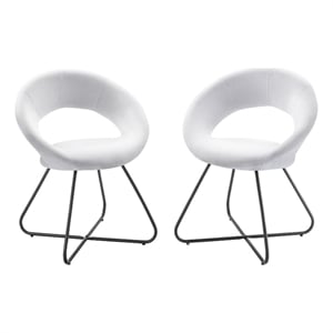 Maklaine Contemporary 19&quot Fabric Dining Chairs in Black/White (Set of 2)