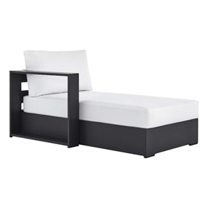 Maklaine Contemporary Modular Left-Facing Chaise Lounge in Gray White