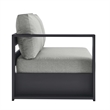 Maklaine Contemporary Modular Left-Facing Loveseat in Gray Gray
