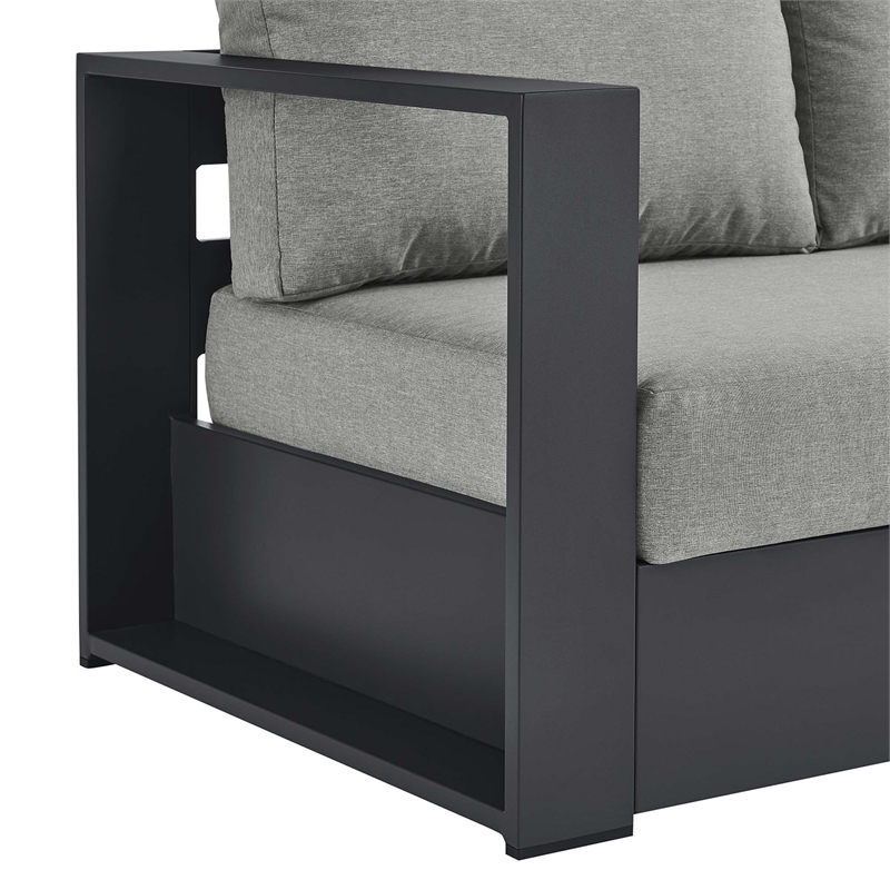 Maklaine Contemporary Modular Left-Facing Loveseat in Gray Gray