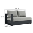 Maklaine Contemporary Modular Left-Facing Loveseat in Gray Gray