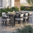 Maklaine 9-Piece Dining Set With Extendable Table in Gray White