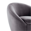 Maklaine Modern Performance Velvet Swivel Chair in Gold/Gray