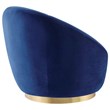 Maklaine Modern Performance Velvet Swivel Chair in Gold/Navy