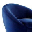 Maklaine Modern Performance Velvet Swivel Chair in Gold/Navy