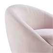 Maklaine Modern Performance Velvet Swivel Chair in Gold/Pink