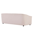 Maklaine Modern Performance Velvet Channel Tufted Sofa in Pink