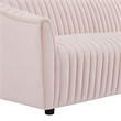 Maklaine Modern Performance Velvet Channel Tufted Sofa in Pink